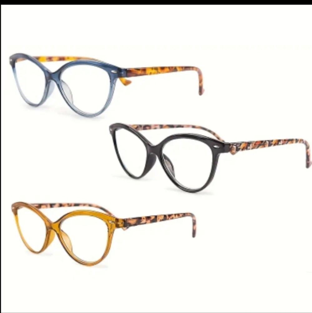 Stylish Tortoiseshell Frame Glasses Set 2.75 Available